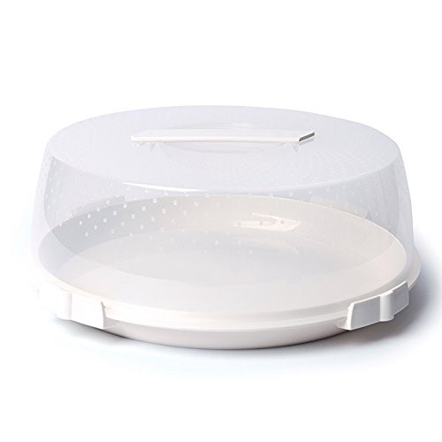 Copritorta da Trasporto, 32 cm, Plastica, bianco